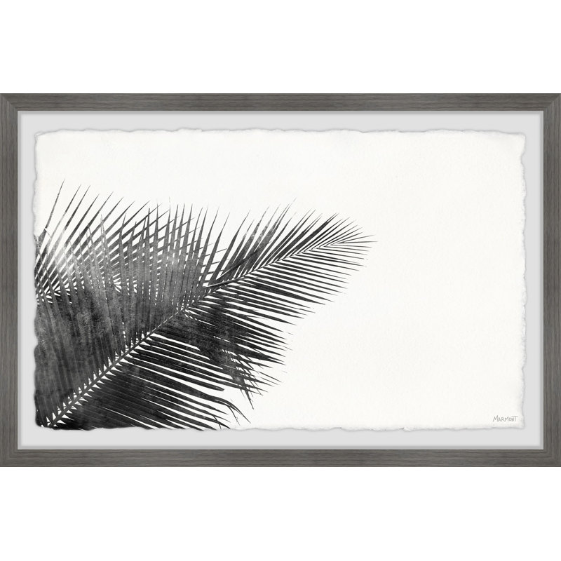 Blue Palm Leaf II - Single Picture Frame Print, 20cm H x 30cm W x 3.81cm D