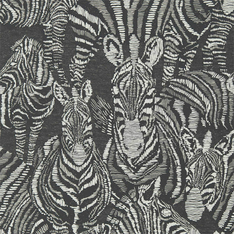 Nirmala 10.05m x 52cm Wallpaper Roll, Jet/Chalk