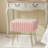 Smelser Modern Striped Faux Fur Vanity Stool with Metal Legs, Makeup Ottoman & Footrest for Bedroom-1132620979