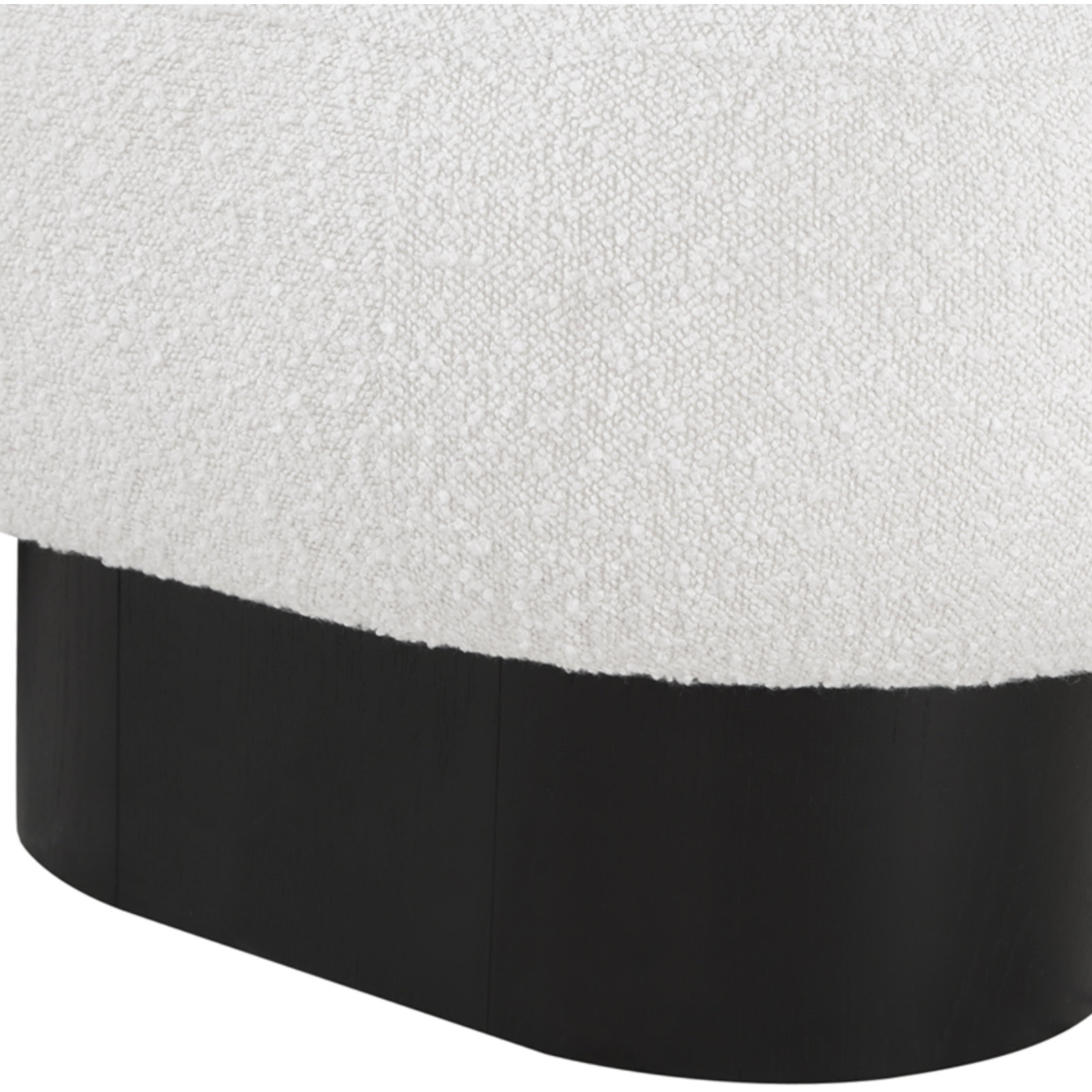 Denyer 61" Bedroom Bench, Black, Cream Boucle Fabric