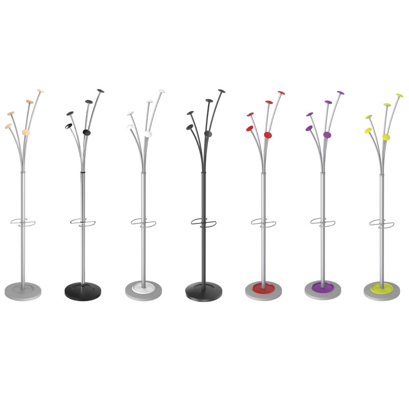 Abihail Metal Freestanding Coat Rack, White