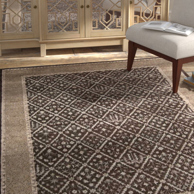 Tapis oriental gris anthracite touffeté à la main Martina