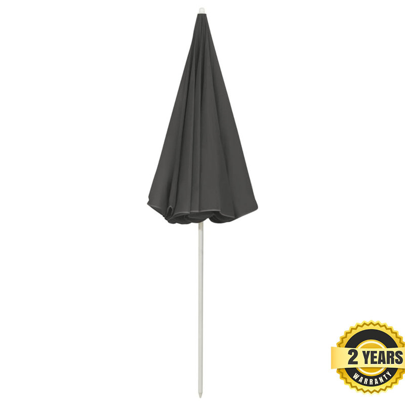 Afsah 240 cm W X 240 cm D Round Beach Parasol with Manual Lift, Blue