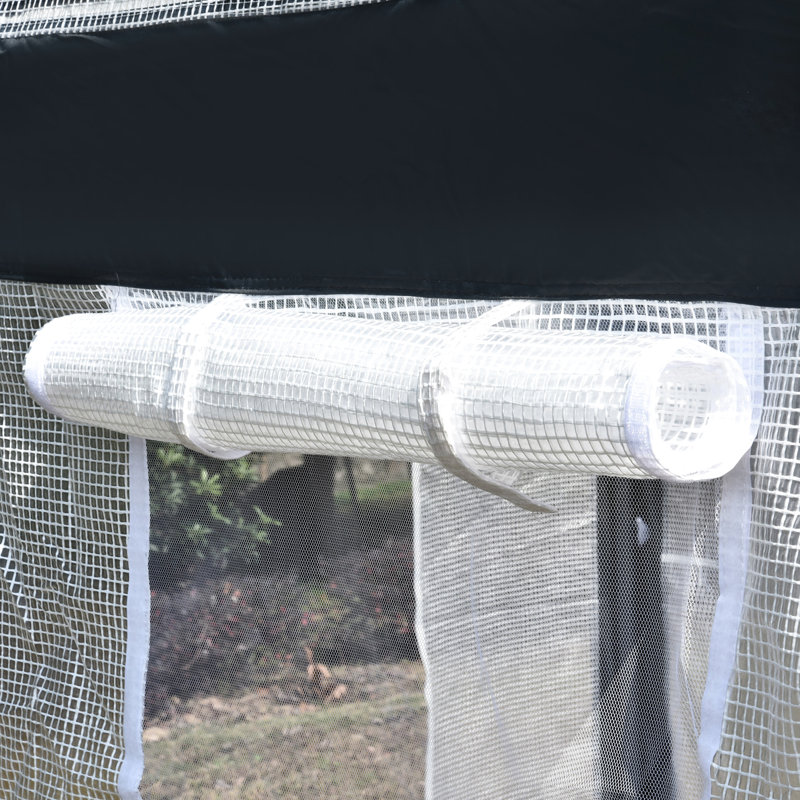 Serre 10 pi x 7 pi, jardin chaud pour l'extérieur avec 2 portes à fermeture à glissière, 4 fenêtres et couvercle, blanc