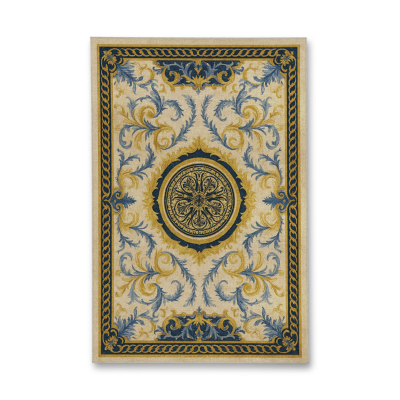Tapis jaune tissé à motif abstrait lavable Mosso, 3'3" x 4'11"