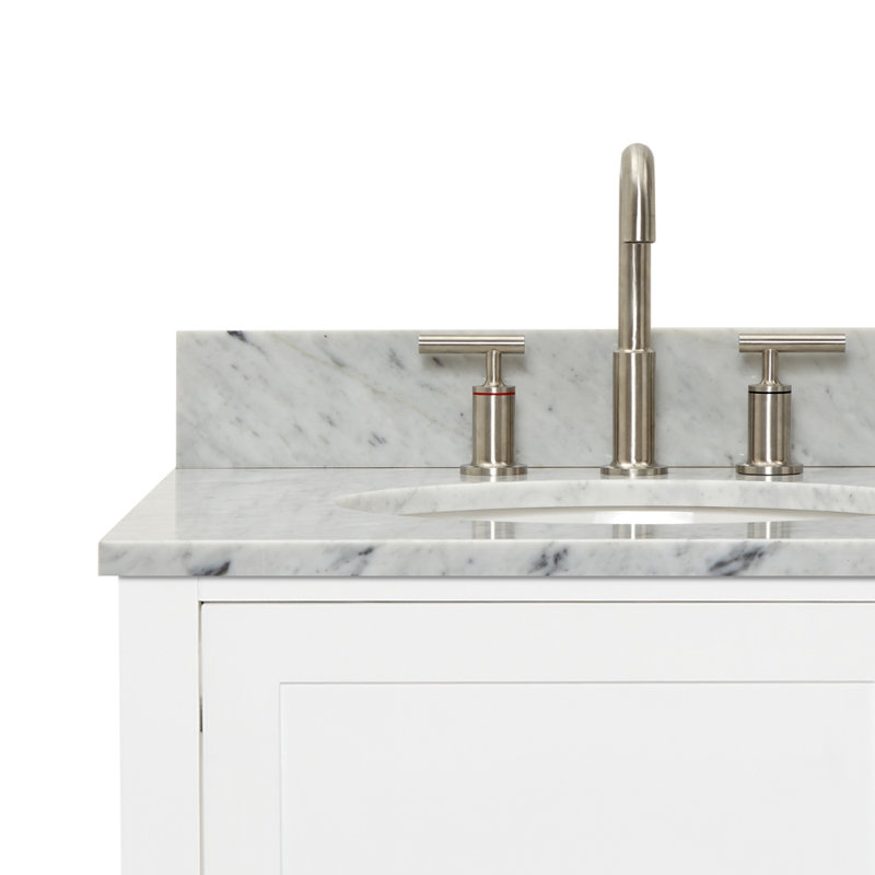 Bayhill 73'' W Double Vanity, 61", White, Oval