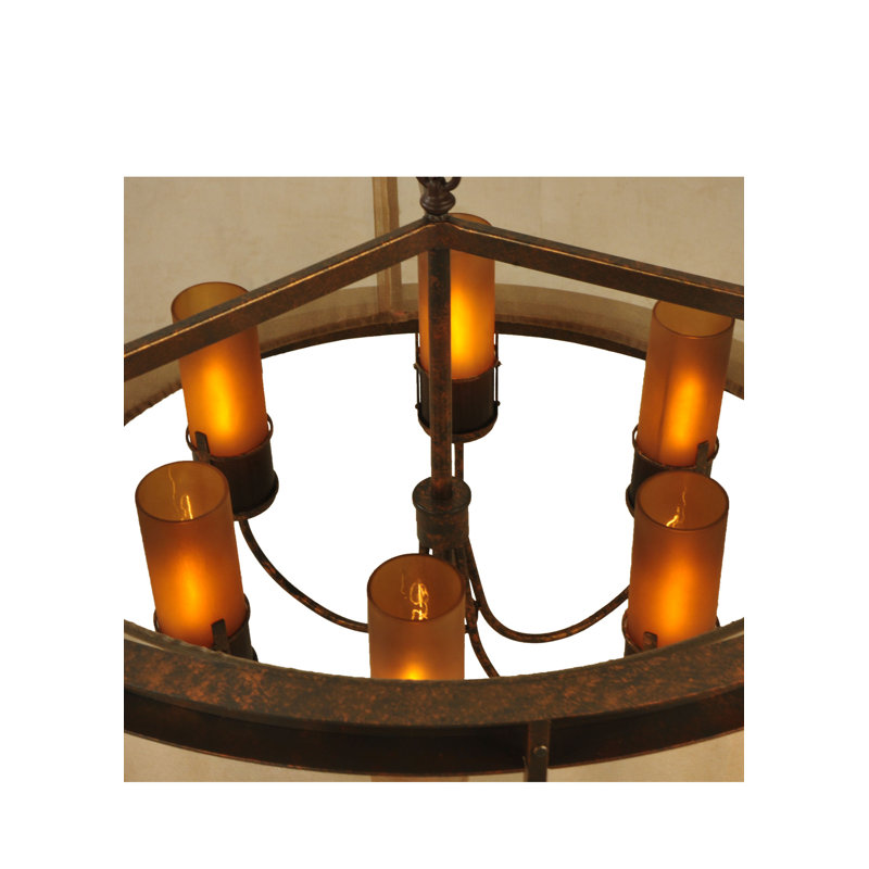 Metro Fusion 6 - Light Dimmable Drum Chandelier