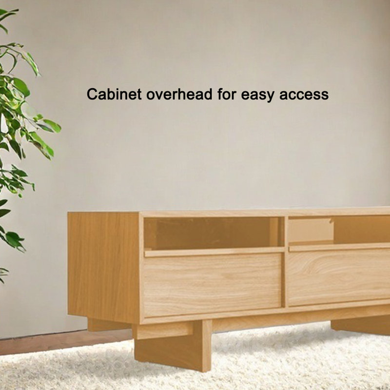 Solid wood TV cabinet durable multi-layer storage, 78.74" W