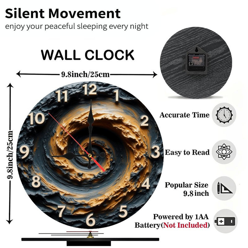 Horloge murale artistique en spirale