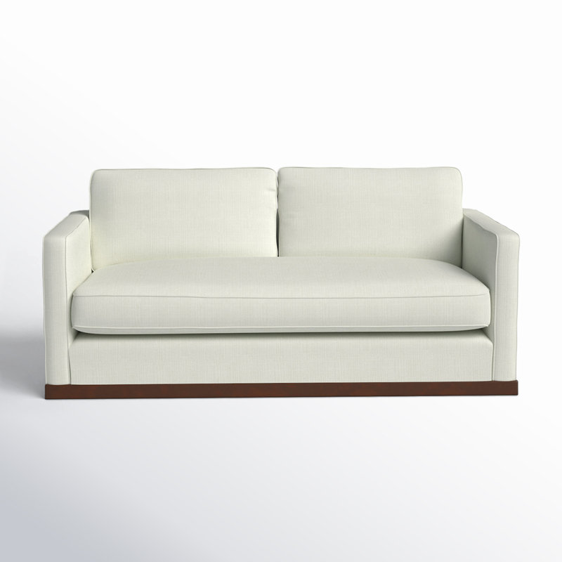Bobbi 73'' Upholstered Loveseat, Flannigan Cotton White Performance Weave