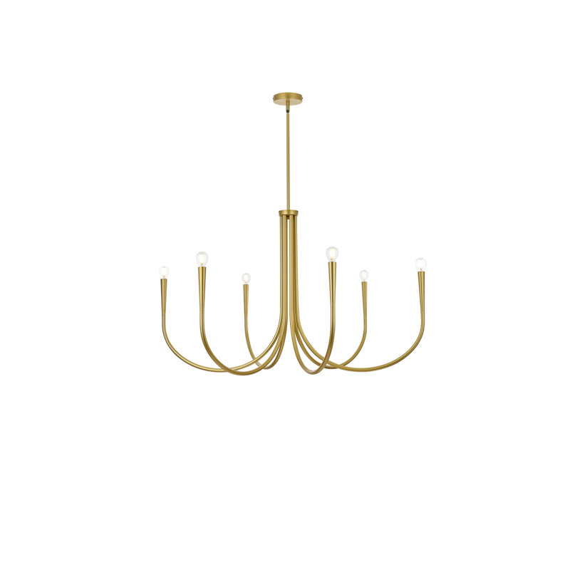 Catalena 6-Light Chandelier, Or, H 28 po x l 55 po x P 55 po