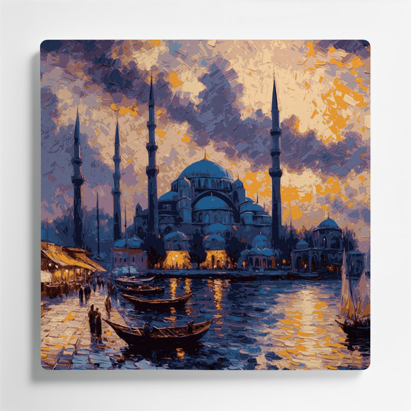 Art mural mauve en villes, Turquie, Turquie, H 32 po x l 32 po