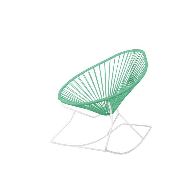 Chaise berçante intérieure / extérieure Acapulco, Menthe / blanc