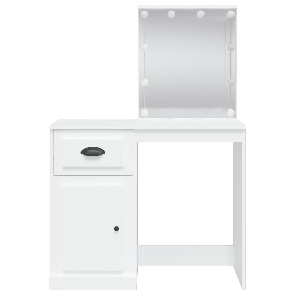 Vidaxl Dressing Table With LED Lights White 90X42x132.5 Cm
