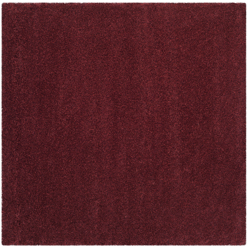 Tapis performance à poil long de couleur unie Vandoren, Maroon, Carré 6 pi 7 po