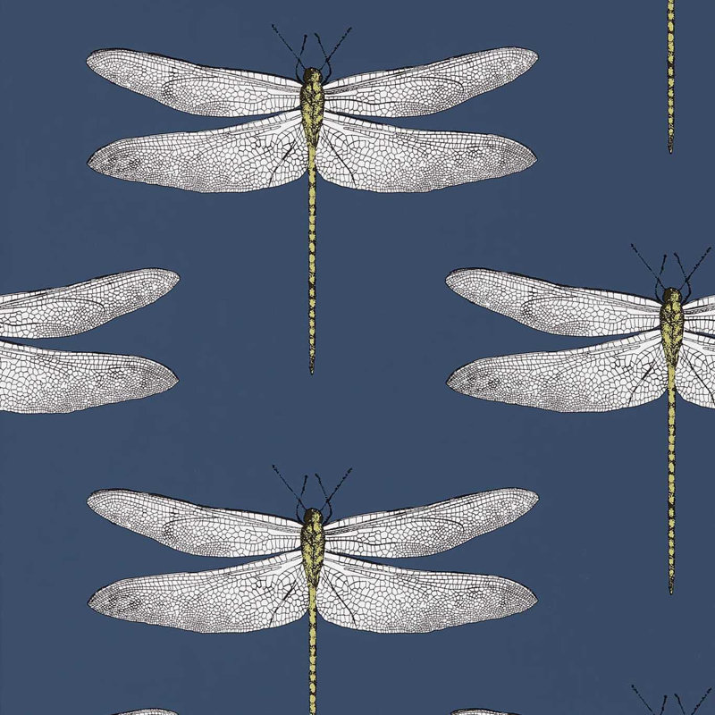 Demoiselle 10.05m x 52cm Wallpaper Roll, Ink/Chartreuse