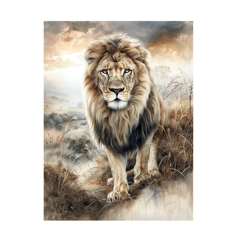 Art sur toile Lion Momart, H 24 po x l 32 po