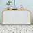 4-Door Curved Corner Modern Storage Cabinet With Wavy Wave-Textured Panels, Adjustable Shelves-1304916009