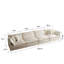 Étagère 4 places en chenille beige avec rangement - Design, pratique et confortable