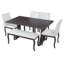 Ensemble de table de salle à manger 6 pièces avec banc et 4 chaises capitonnées capitonnées, mobilier de cuisine de ferme moderne avec garniture cloutée-133721320