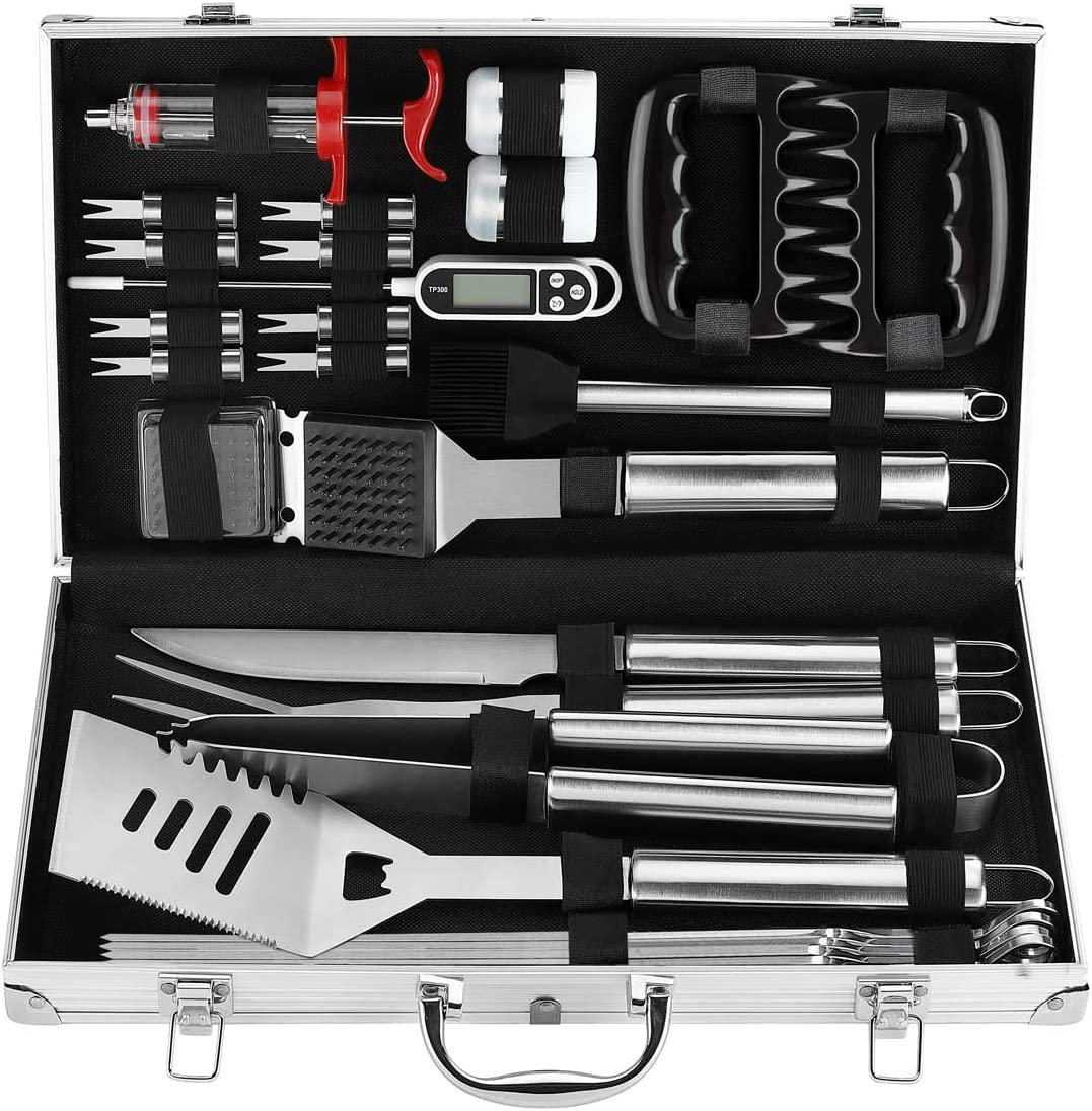 YardStash 26 Pieces Aluminum Box Premium Exclusive Grilling Tool Set ...