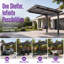 Pergola en aluminium 10 x 10 pi avec toit en PC incliné, abri extérieur polyvalent-130825261