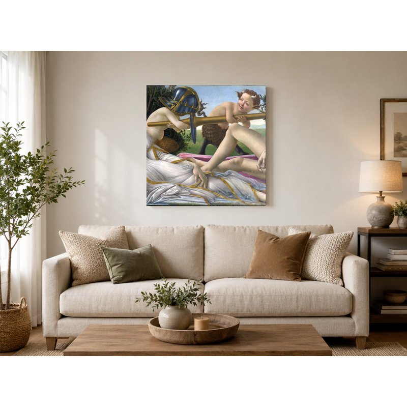 Vénus et Mars (vers 1485) - art mural carré sur toile, 16" W x 16" H