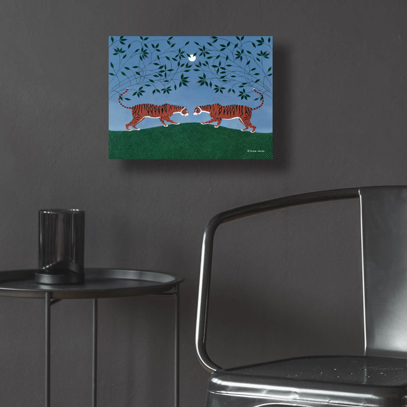 "Twilight Tigers" par Susan Henke Fine Art, H 12 po x l 16 po