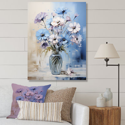 Bleu et mauve, symphonie de bleuets sur toile