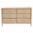 Camodeca Japandi Sun-Bleached Braided Rattan 6-Drawer Dresser