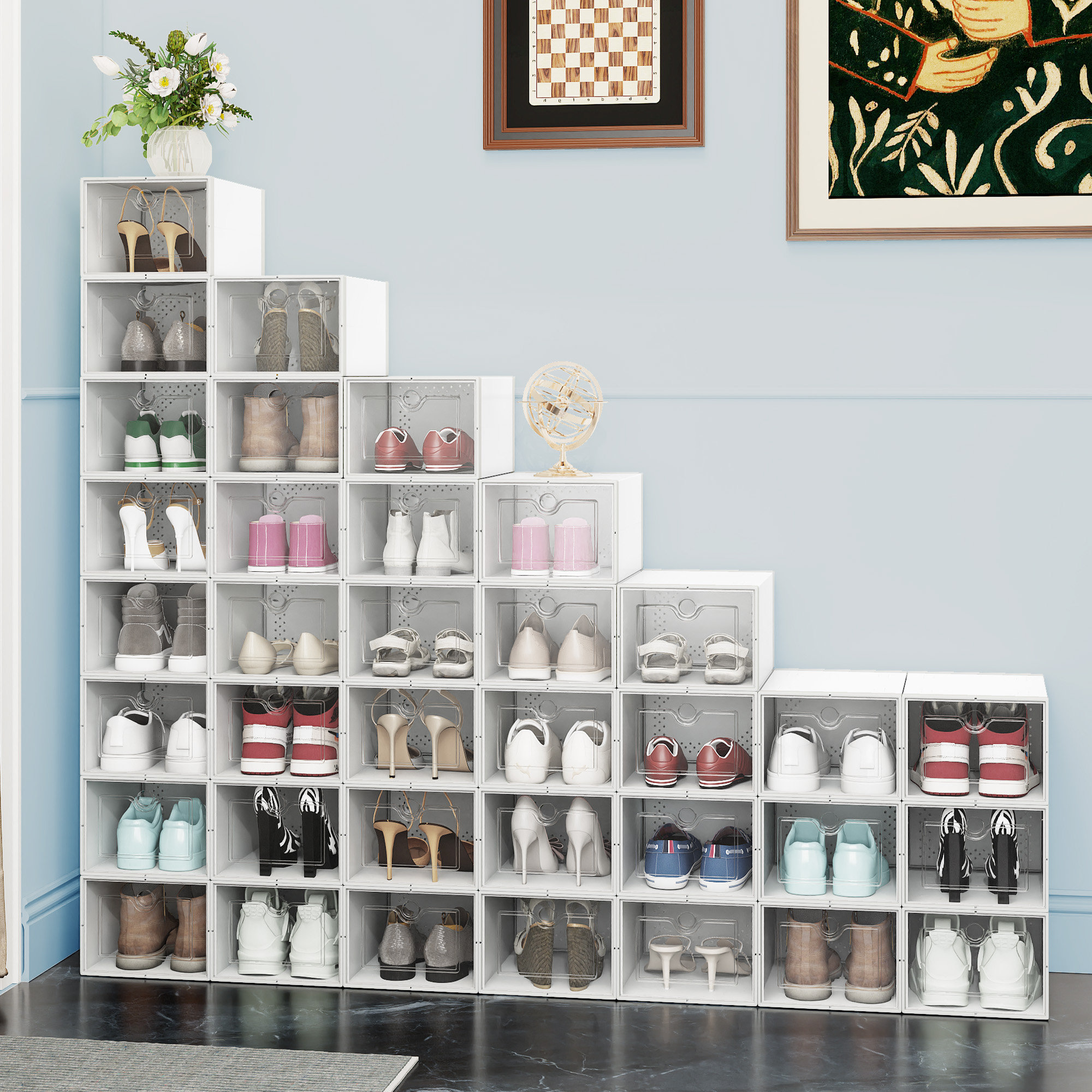 Rebrilliant Stackable Shoe Storage Box (set Of 36) & Reviews - Wayfair ...