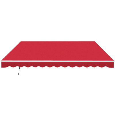 Auvent rétractable Outsunny, abri de terrasse pour auvent avec poignée à manivelle, tissu résistant aux rayons UV de 280 g / m² et structure en aluminium pour terrasse, balcon, cour