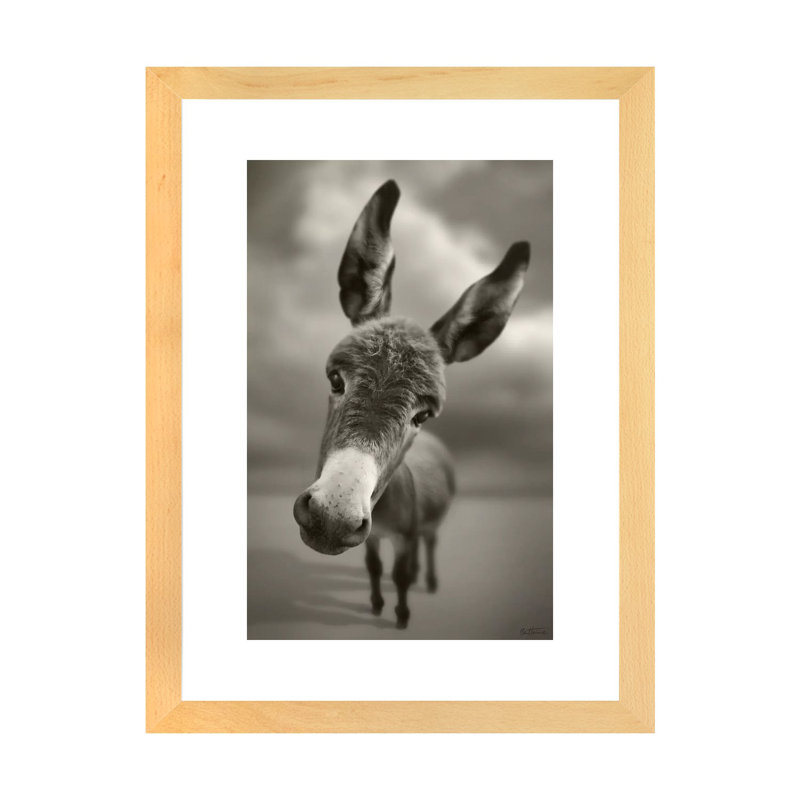 «Hey There» par Ben Heine - reproduction de photo, H 24 po x l 16 po x P 1 po, Toile avec cadre en bois beige, Blanc