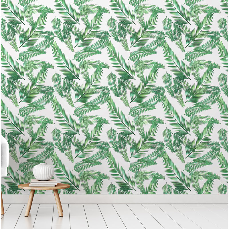 Panneau de papier peint adhésif Bacca, Vert, l 24 po x L 120 po