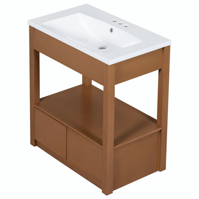 Alyceia 30 " W Freestanding Standard Free Standing 1 Single Vanity Bathroom Vanity With Ceramic Top