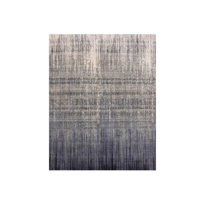 Tapis oriental rectangulaire gris en laine noué à la main 8 pi 0 po x 10 pi 3 po - MOA10275144