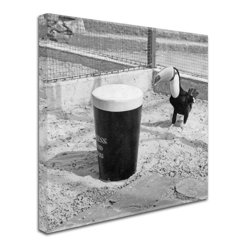« guinness xvii », affiche rétro sur toile tendue en noir/blanc, H 14 po x l 14 po x P 2 po