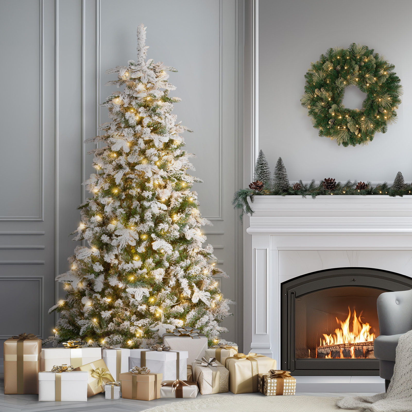 9' Pre-Lit Tree - The Holiday Aisle®, 6.5'
