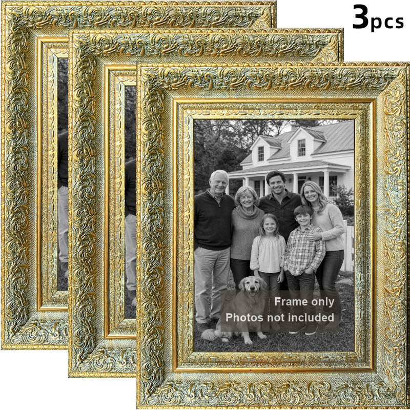 Cadre photo polyvalent doré antique 1PC pour photos 5 "x 7" et cadeaux pour la maison neuve, L 5 po x H 7 po, 1, Antique Gold