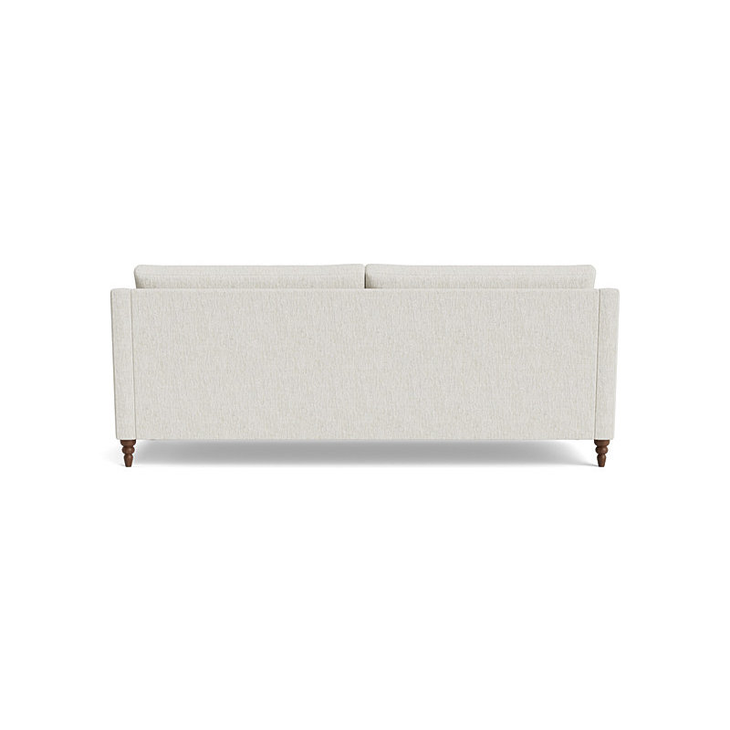 Vera Sofa (85"), Walnut Finish (Turned), Performance Weave - Snow