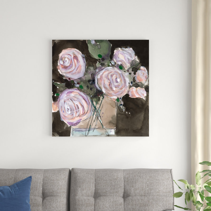 «Rose Clippings I» par Samuel Dixon - peinture sur toile tendue, H 30 po x l 30 po