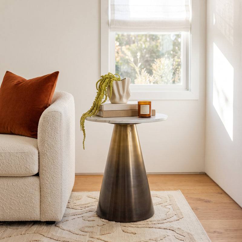 Vincentas Marble Top End Table