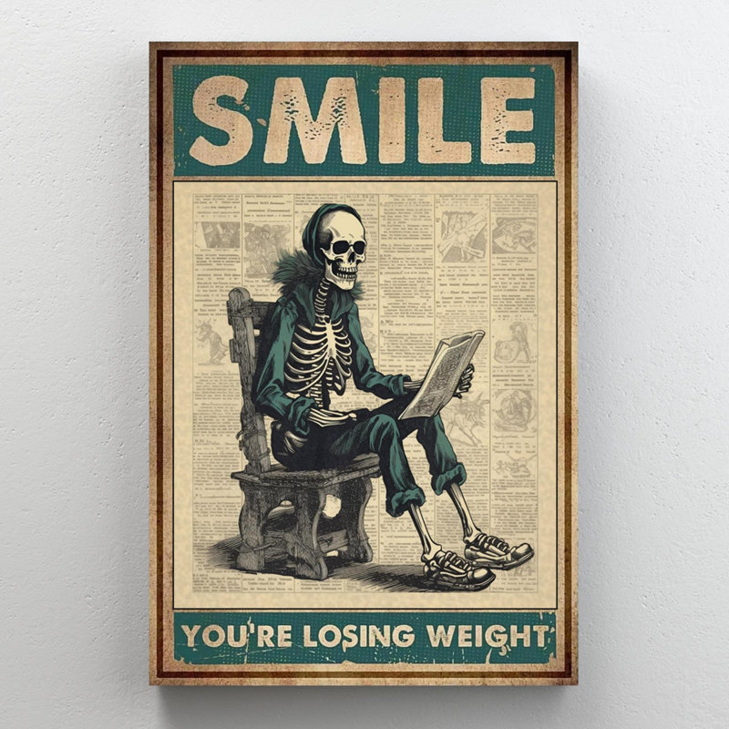 " Skeleton Smile ", 20" H x 16" W x 1.25" D