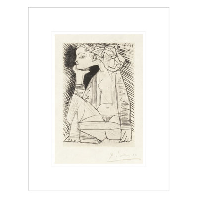 Frontispice de la jeune fille assise à l'enquêteur «Doctor Reventos» par Pablo Picasso, impression giclée encadrée