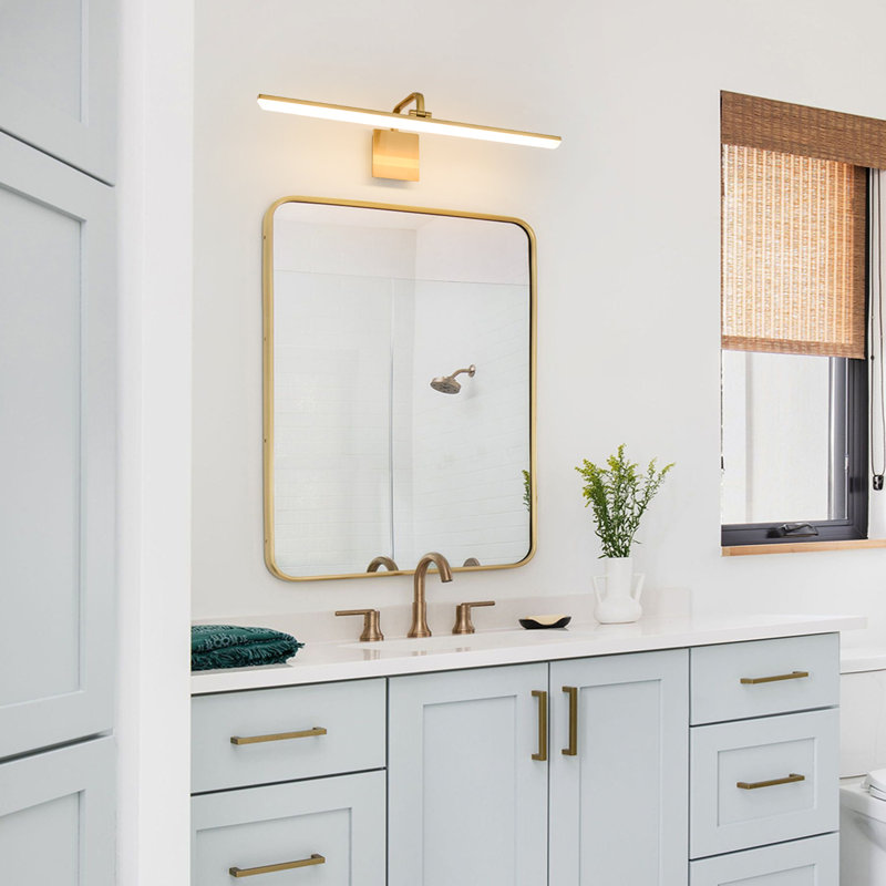 Mekesha Dimmable Led Bath Bar, 3000K-6000K, 5.1" H x 31.5" W x 8.3" D, Brass Gold