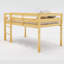 Lit mezzanine simple bas en bois de noyer, pour une construction facile, structure solide, option de style de chambre à coucher, élément pratique
