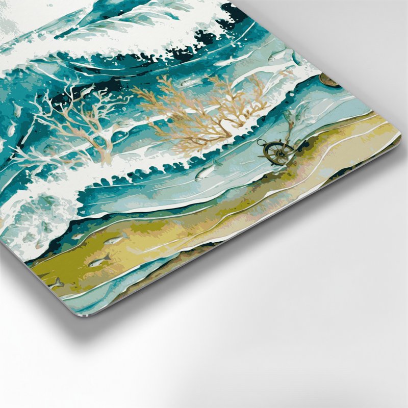 Art mural en métal nautique, thème de plage nautique, H 16 po x l 16 po