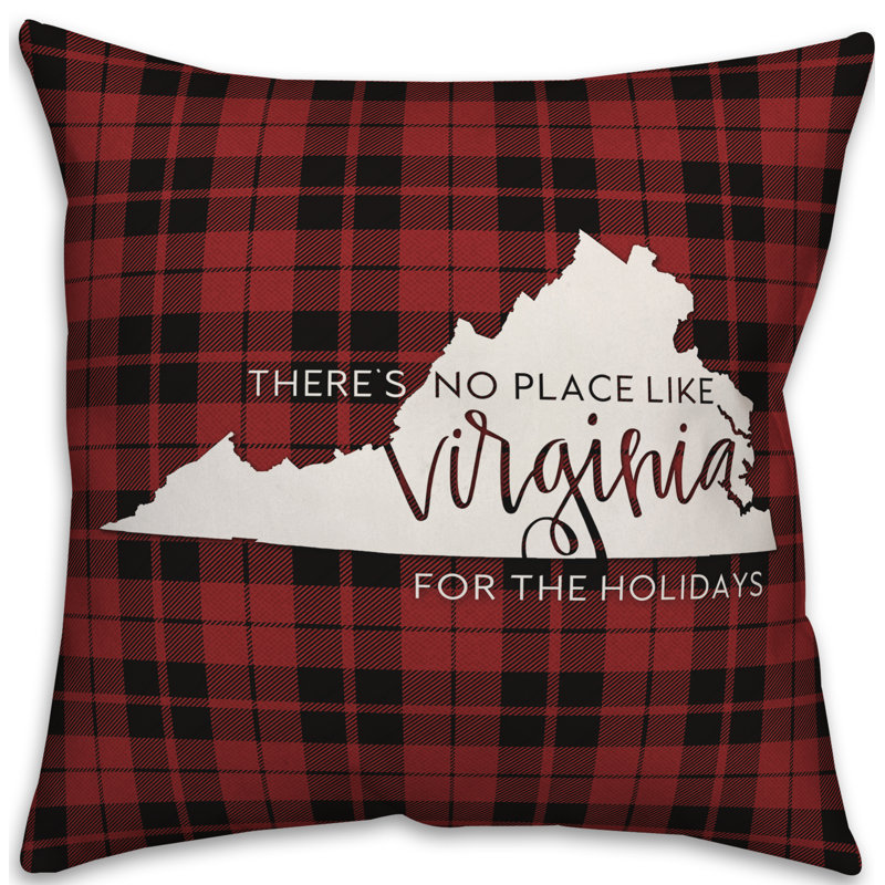  Coussin décoratif Il n'y a pas de place comme chez-soi pour les fêtes, 20 po X 20 po, Virginie