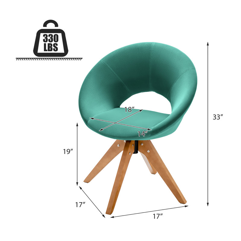 Friedhart Velvet Swivel Armchair, Green Velvet