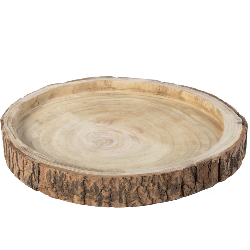 Millwood Pines Paull Wood Tray, 2.25" H x 18" W x 18" D
